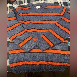 Obey Men's Crewneck Sweater - Purple and Orange Stripes